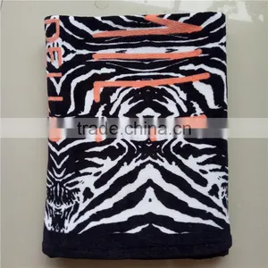 Zebra-stripe Pattern Custom Reactive Print Beach Towel With Your Logo thumbnail-5