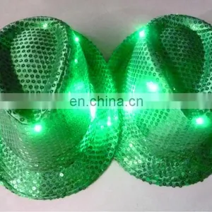 LPH-0071G Green Light up Sequin Party Hat LED Flashing Sequin Party Hat thumbnail-1