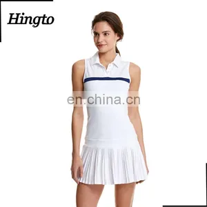 2016 Custom Design 88% Polyester 12% Spandex Quick Dry Sleeveless Sports Dress Women Fitness thumbnail-1
