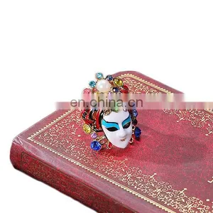 MCH-2327 2017 Fashion Wholesale New Design Ladies Chinese Style Beijing Opera Facial Masks Diamante Finger Ring thumbnail-3