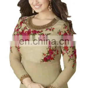2017 Floral Embroidery Style Party Wear Anarkali Suits / Womens Occasion Wear Anarkali Suits 2017 (anarkali Dresses) thumbnail-2