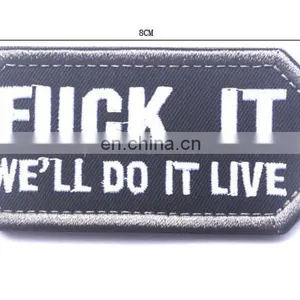 New Design we Will do it Live Embroidered Patch Hook and Loop Fastener Embroidery Patch, Pvc Rubber Patch thumbnail-1
