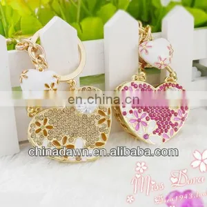 Wholesale Double Heart Jewel Keychain CD-KD039 thumbnail-1