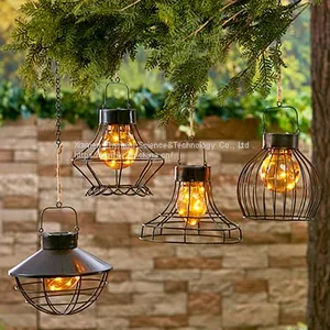Handing Umbrella Lights Solar Lanterns Outdoor Waterproof LED Candle Decorated thumbnail-1