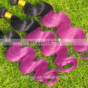 8A Ombre Brazilian Hair Body Wave Two Tone Color Purple Hair Extensions Body Wave Paypal Accept 3 Bundles Free Shipping thumbnail-1