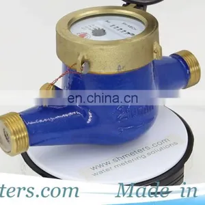 Good Price 5 Wheels Brass Multi Jet 15mm 1L Pulses Output Water Flow Meter thumbnail-1