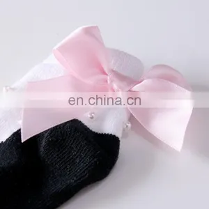 2020 New Socks Beaded Newborn Shoes and Socks Shape Pink Bow Baby Socks thumbnail-5