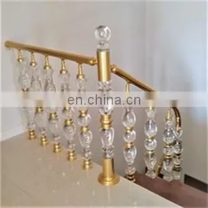 Stair Railing Stainless Steel Acrylic Handrail Post Titanium Satin or Mirror thumbnail-6