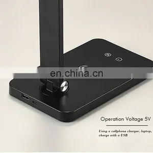 Custom LOGO OEM Modern Metal Bedside Led Table Lamp Phone Wireless Charging Desk Lamp thumbnail-6