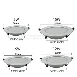 LED Downlight 5W 9W 12W 15W LED Ceiling Lights Round Recessed Lamp Dimmable Waterproof LED Spotlight For Bathroom Kitchen thumbnail-5