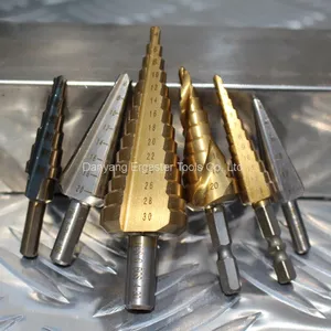 Brocas Step Drill Bit 4PCS Set, High-Speed Steel Step Drill Bit Set thumbnail-2