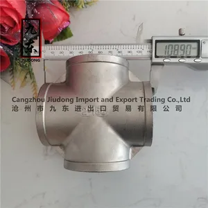 150lb Bsp NPT Threaded Hydraulic Stainless Steel Cross thumbnail-3