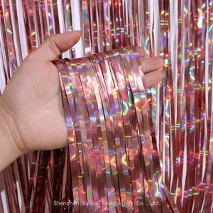 Wholesale Metallic Foil Curtains - 2/3 Pack, 3.2x8.2ft Sparkle Backdrops for Party Distributors thumbnail-2