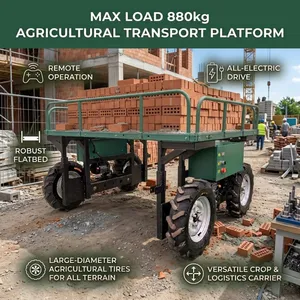 Heavy Duty Remote Control Transport Platform Electric Modular Flatbed Crawler Hauler for Orchard Farm thumbnail-1