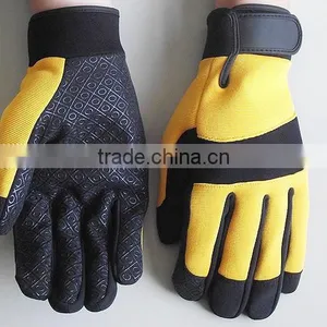 Yellow Men and Women Spandex Finger Household, Automotive or Mechanic Work Gloves thumbnail-1