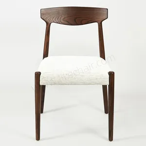 High Quality Luxury Nordic Solid Wood Frame Comfortable Cushion Seat Wooden Chair for Dining Room thumbnail-1