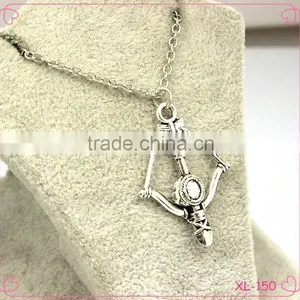 Fashion Jewelry 2015 Zinc Alloy Antique Silver Bow and Arrow Necklace thumbnail-1