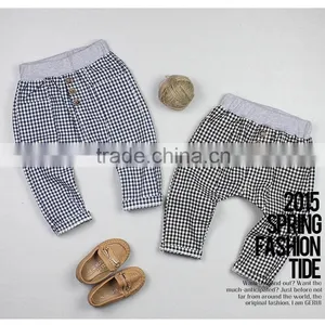 2015 Korean Version of the New Spring and Summer Boy Pants Kids Plaid Long Pants thumbnail-1