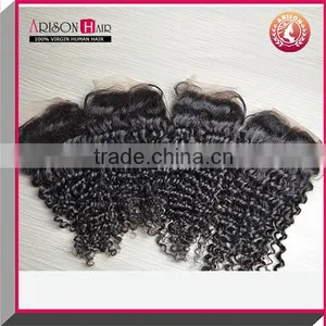 7a Grade Brazilian Hair Wholesale Kinky Curl Hair Lace Closure With 4*4 Bleached Knots thumbnail-5