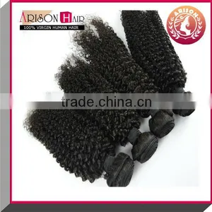 Top Grade 100% Brazilian Cheap Human Hair Kinky Curly Lace Closure With Hair Bundles thumbnail-4