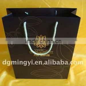 Luxury Black Paper Shopping Bag, Customer Design Packaging Bags thumbnail-5