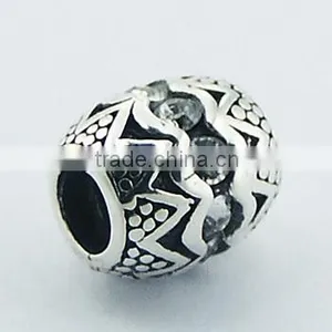 Ornate Sterling Silver Bali Barrel Bead Austrian Crystals thumbnail-1