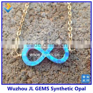 925 Sterling Silver Blue Infinity Charm Wholesale Infinity Opal Pendant Infinity Opal Charm thumbnail-1