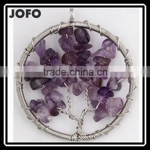 Ladies' Necklace the Tree of Life Gemstone Pendant Blessing Beads Charms SCC0329 thumbnail-2