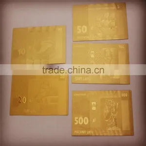 Gold Plated Banknotes Latvia Banknote thumbnail-1