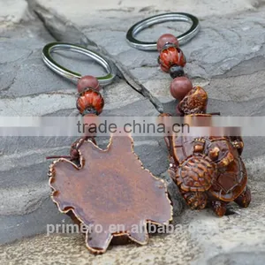 Retro Rosewood Wooden Tortoise Bead Key Chain Wholesale Custom thumbnail-4