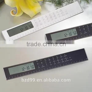 Promotional for Student/ Office/ Housework Pratical Functional Electric LCD Ruler Calculator With Digital Clock/ Alarm thumbnail-3