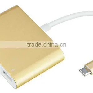 Usb c Hub Digital av Multiport Adapter Type c to Usb3.0 + Vga + Type c Adapter thumbnail-1