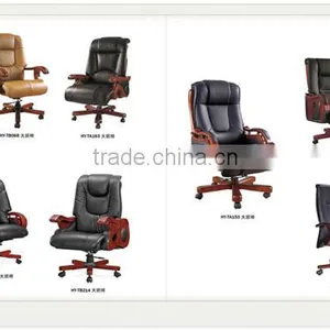 Synthetic Brown Leather Leather Swivel Chair thumbnail-1