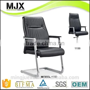 Modern Office Furniture Low Price Visitor Chair Black Genuine Leather Office Chair With no Wheels Quality Choice Most Popular thumbnail-4