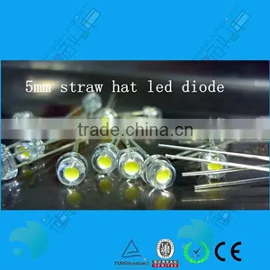 5mm Straw Hat LED Diode White Yellow Blue Green Red thumbnail-1