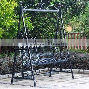 Antique Metal Long Swing Hanging Chair for Indoor Outdoor Decoration thumbnail-1
