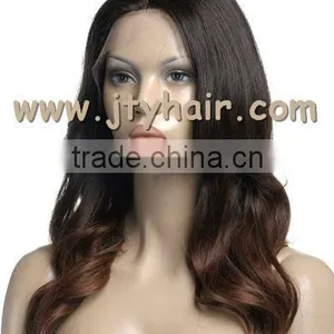 Hot Beauty 20" #1b#4 Ombre Color, Loose Wave, 100% Brazilian Virgin Hair Full Lace Wig thumbnail-2