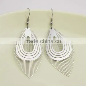 2016 New Arrival Charm Stainless Steel Leaf Earrings thumbnail-1