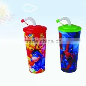 Personalized Customized 1000ml 3D Lenticular pp Cup With Straw and Lids thumbnail-1
