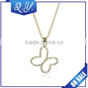 Gold Butterfly Pendant Jewelry Perfect Design Jewelry Set Beautiful Necklace thumbnail-1