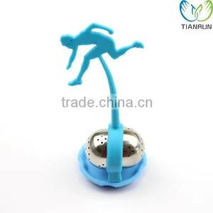 New Design Reusable Tools Gift Blue Athlete Shape Stainless Steel Tea Infuser thumbnail-1