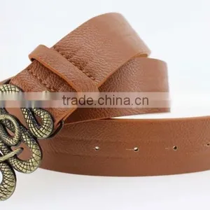 2015 Vintage Style pu Casual Belt for Women With Snake Shape Buckles in Yiwu thumbnail-4