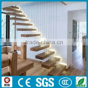 Modern House Decoration Floating Indoor Wooden Staircase Design Quality Choice thumbnail-2