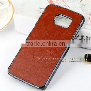 2015 New Arrival Leather Coated Plastic PC Back Case for Samsung Galaxy S6 thumbnail-2