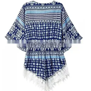 Wholesale Sexy Design Lace Trim Latest Design Beach Tunic thumbnail-3