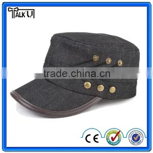 Black Washed Jean Cotton Women Military Cap Wholesale thumbnail-2