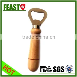 Hotsale Wooden Handle Stainless Steel Kitchen Utensils Stainless Steel Bottle Opener thumbnail-1