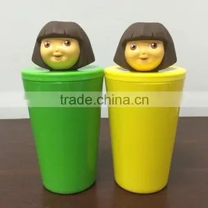 Round Ball Shape Plastic Cup With Straw thumbnail-1