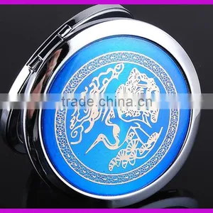 Imitation Gold Butterfly Pattern Mini Carry Folding Mirror With Logo thumbnail-1