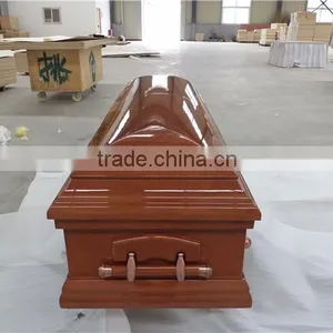 Popular Material Luxury Europe Wooden Coffin Cover thumbnail-3